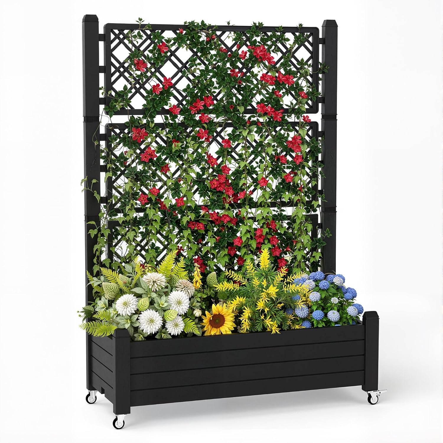 Self Watering Planter - 트렐리스가 있는 높이 조절 가능한 화분,