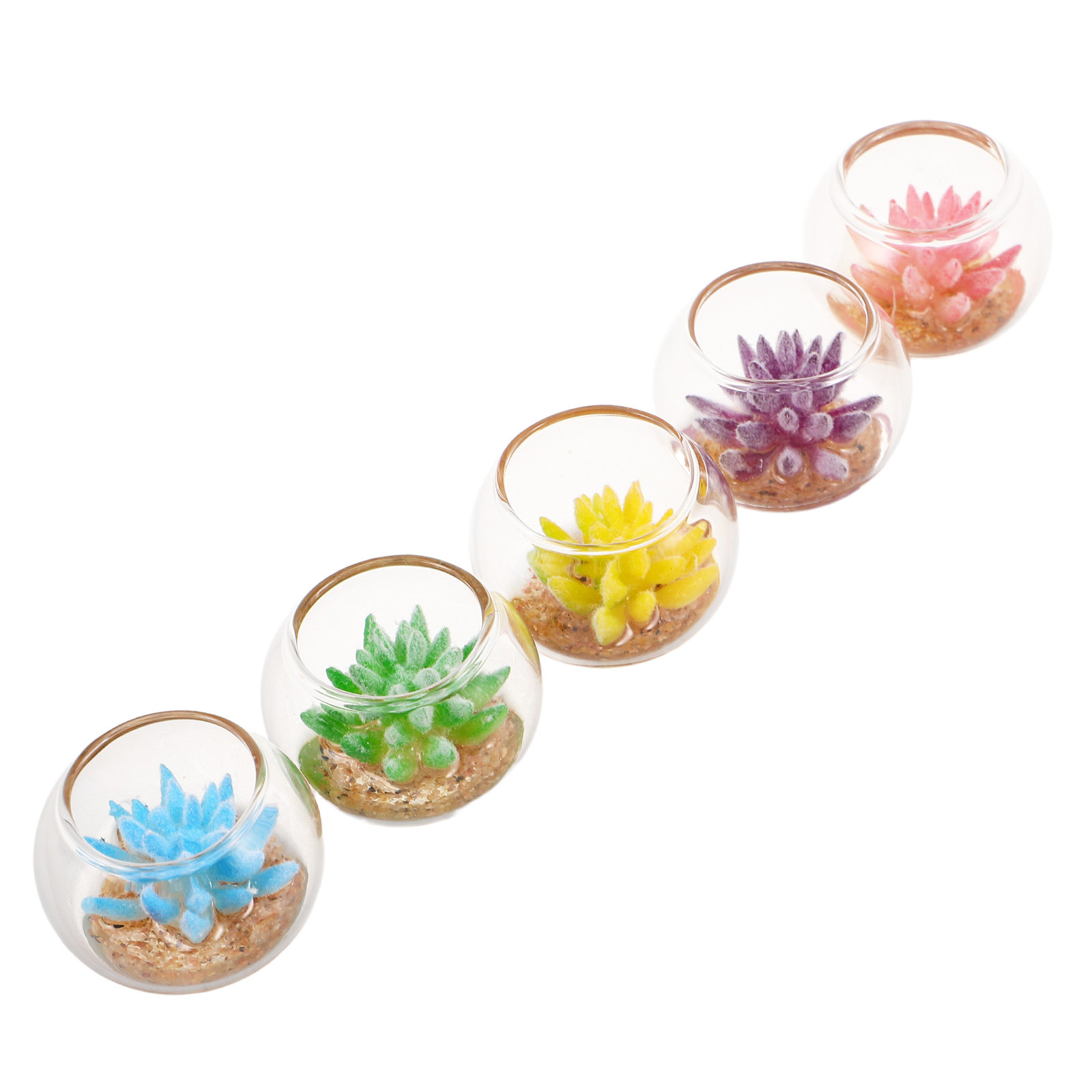 미니어처 유리 화분 5개 세트, 인형의 집, 책상, 책 - Plant Pot 리뷰 및 가격