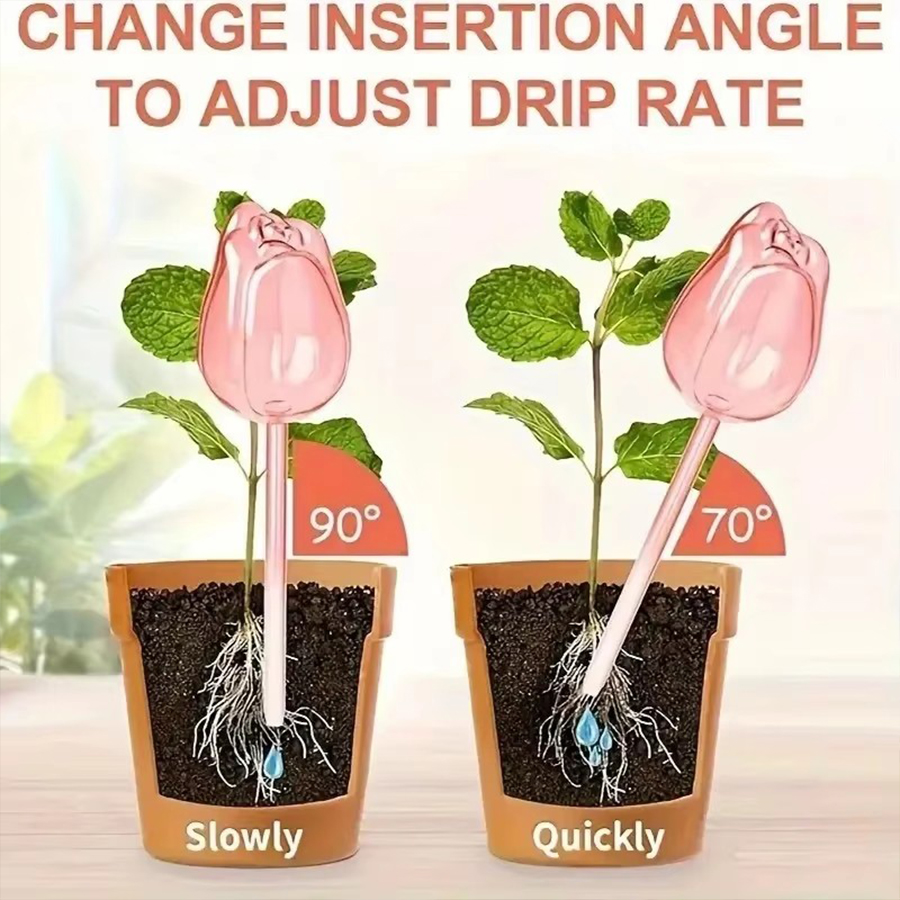 투명하고 두꺼운 PET 재질의 튤립 모양 자동 급수 스 - Self Watering Planter 리뷰 및 가격