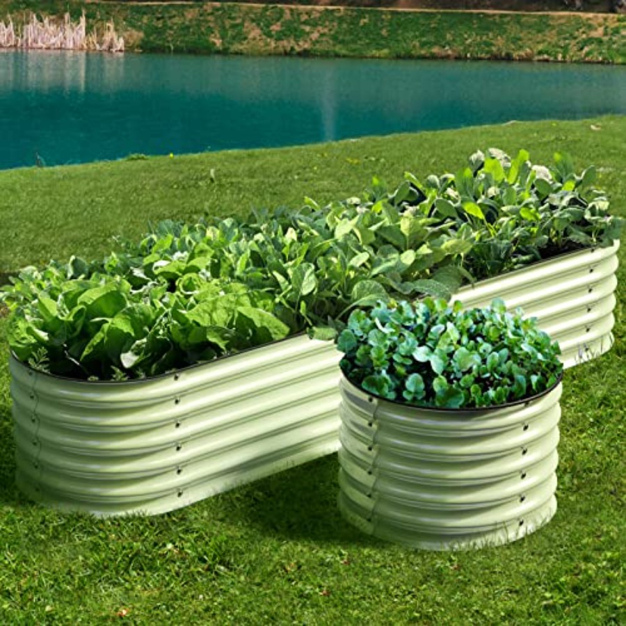 실외용 모듈식 아연 도금 강철로 제작된 높이 17인치의 - Raised Garden Bed 리뷰 및 가격