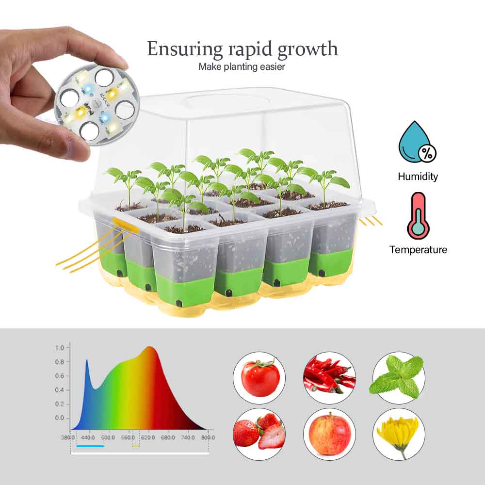 LED 성장 조명 모종 스타터 트레이 키트, 투명 커버 - Seed Starter Tray 리뷰 및 가격